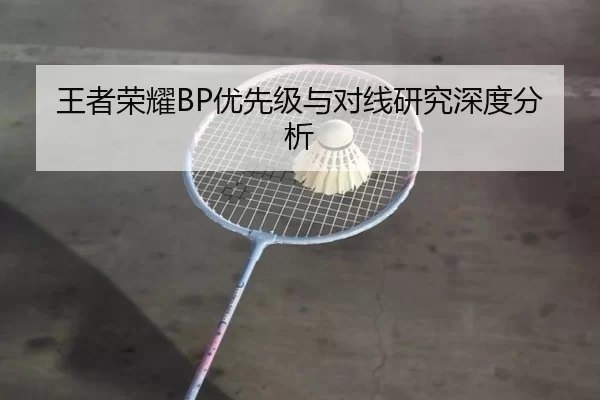 王者荣耀BP优先级与对线研究深度分析